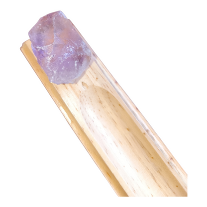 Incensário Pedras na Base de Madeira Pinus