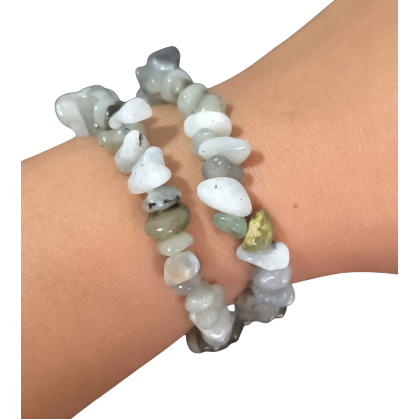 Pulseira de Cascalho Labradorita - Conexão Espiritual - Pedra da Magia