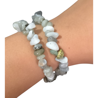 Pulseira de Cascalho Labradorita - Conexão Espiritual - Pedra da Magia