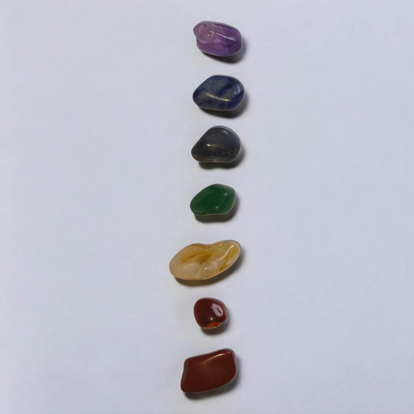 Kit Cristais dos 7 Chakras Roladas – Alinhamento, Equilíbrio e Expansão Energética