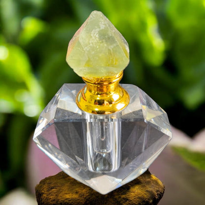 Frasco Perfumeiro de Vidro com Conta-Gotas – Fluorita Verde