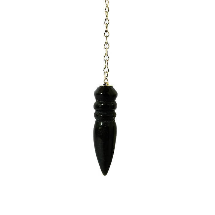 Pêndulo Egípcio De Obsidiana Negra