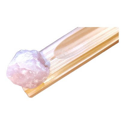 Incensário Pedras na Base de Madeira Pinus