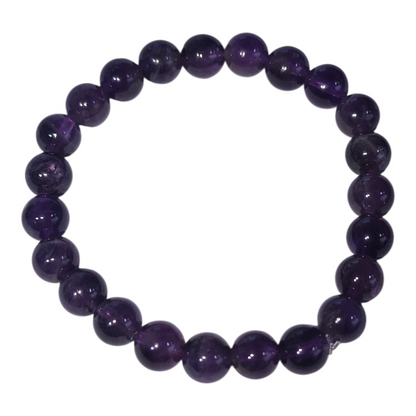 Pulseira esfera Ametista 8mm - Intuição, Espiritualidade, Conexão