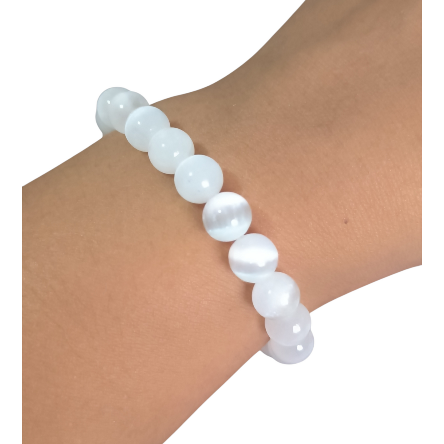 Pulseira Selenita esfera 8mm
