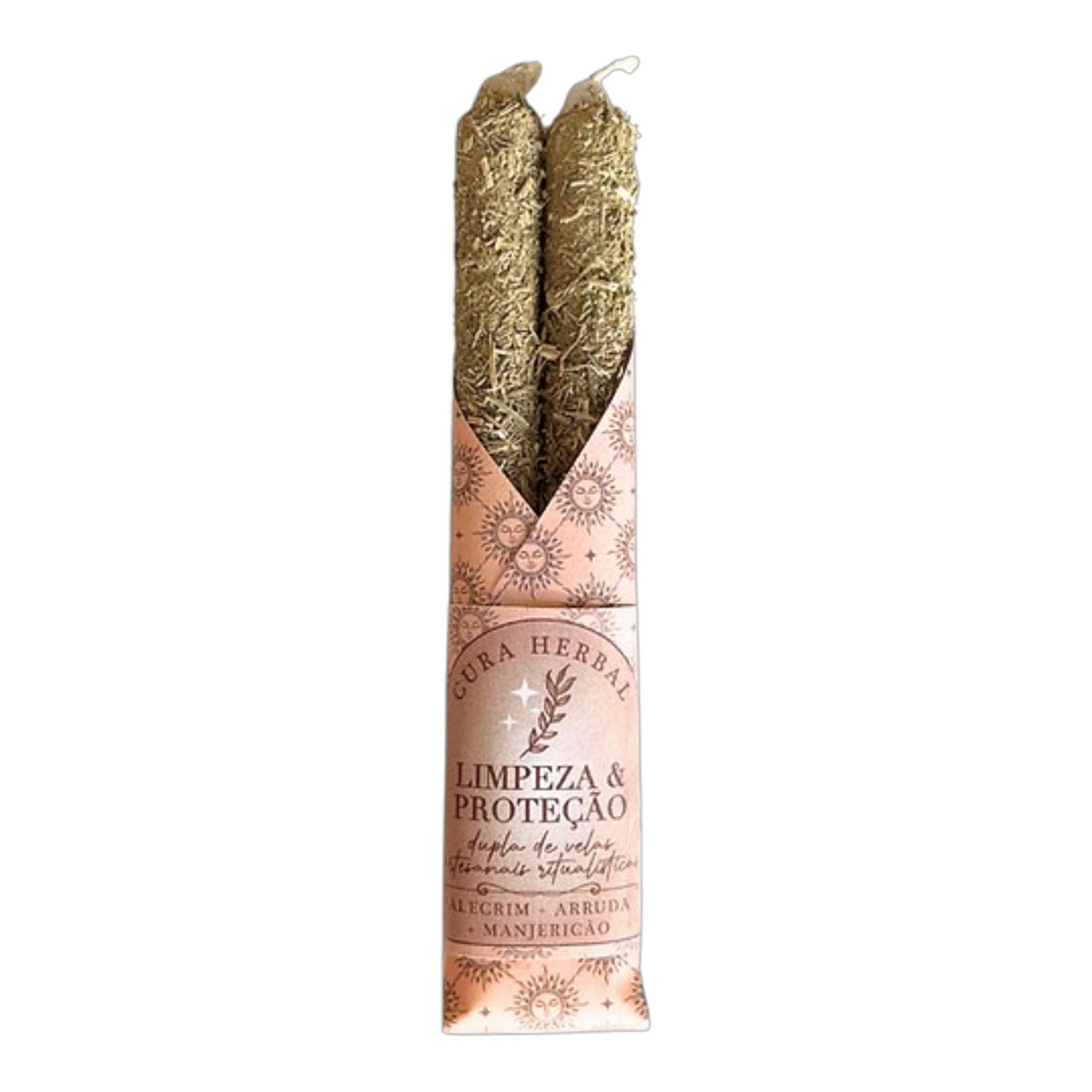 Dupla de Velas c/ Ervas Limpeza & Proteção