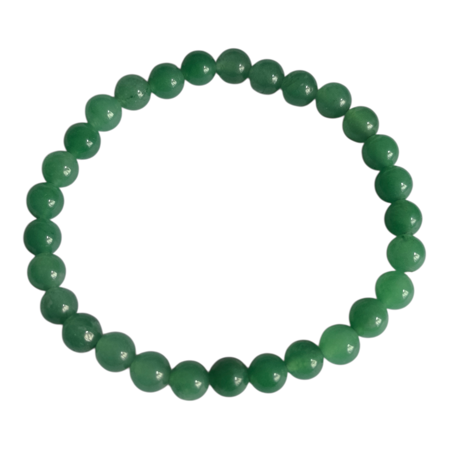 Pulseira esfera Quartzo Verde 6mm -