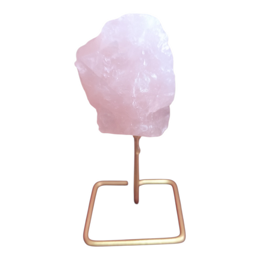 Pedra na Base Dourada -  Quartzo Rosa