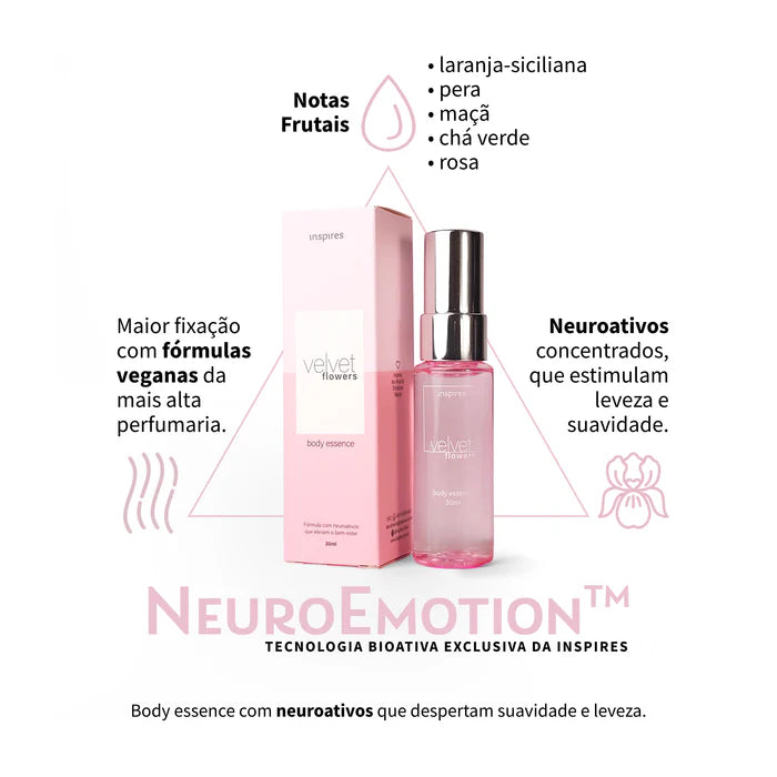 VELVET FLOWERS 30ml| Body Essence floral delicado que desperta leveza. Desenvolvido com Neurociência.